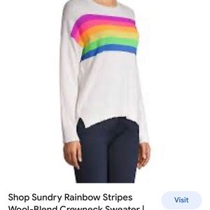 Sundry Rainbow Stripes Wool Sweater